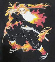Load image into Gallery viewer, Round neck anime t-shirt Rengoku.
